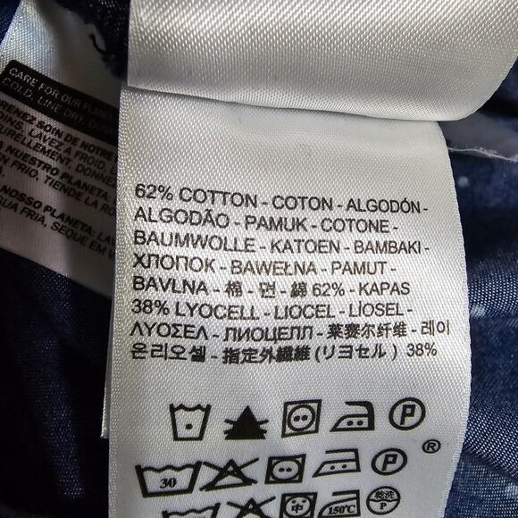 Levi's Polka Dot Denim Button‎ Up Mini Dress Size M - Picture 7 of 9